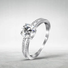 Zircon Engagment ring - 925 Sterling Silver - Rings