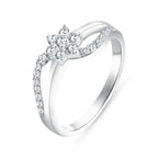Zircon Flower 925 Silver Ring - Rings