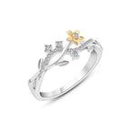 Zircon Flower 925 Silver Ring - Rings