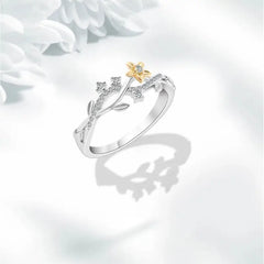Zircon Flower 925 Silver Ring - Rings