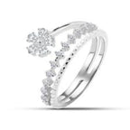 Zircon Flower 925 Silver Ring - Rings