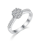 Zircon Flower 925 Silver Ring - Transparent / 6 - Rings