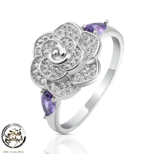 Zircon Flower Ring 925 Sterling Silver - Transparent / 7 - Rings