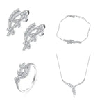 Zircon Leaves 925 Silver Set - Sets