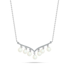 Zircon & Pearl 925 Silver Necklace - fathyibrahim