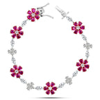 Zircon Rosy Flowers Bracelet - fathyibrahim