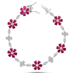 Zircon Rosy Flowers Bracelet - fathyibrahim
