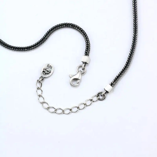 925 Arabic Silver Necklace Crowned with Agate Stones - Brown