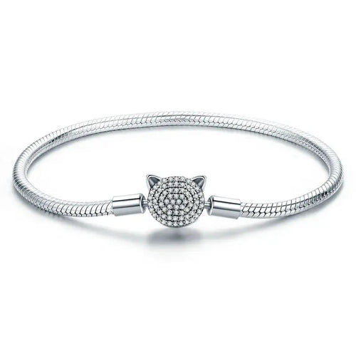 925 Cat Silver Charm Bracelet - Bracelets