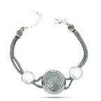 925 Egyptian Arabic Silver Women Bracelet - White