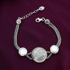 925 Egyptian Arabic Silver Women Bracelet - White