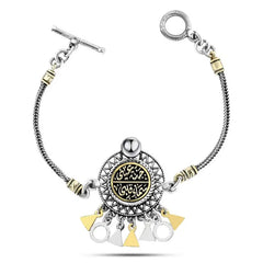 925 Egyptian silver bracelet (The heaven of my eyes the sky of my heart) - Multi Color - Bracelets