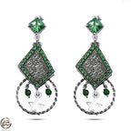 925 Egyptian Silver Earring With Zircon Stone - fathyibrahim