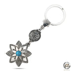925 Egyptian Silver Keychain with Turquoise stone - Turquoise
