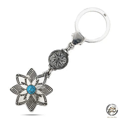 925 Egyptian Silver Keychain with Turquoise stone - Turquoise