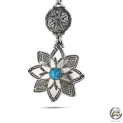 925 Egyptian Silver Keychain with Turquoise stone - Turquoise