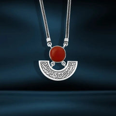 925 Egyptian Silver Necklace For Women - Brown