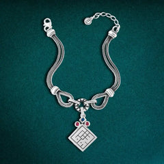 925 Silver Arabic Bracelet with word ’Shouq’ in Arabic Calligraphy - Multi Color - Bracelets