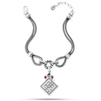 925 Silver Arabic Bracelet with word ’Shouq’ in Arabic Calligraphy - Multi Color - Bracelets