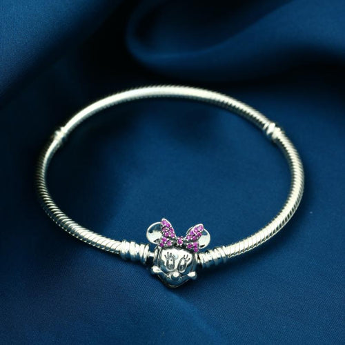 925 Silver Charms Bracelet with Minnie Mouse Clasp - fathyibrahim