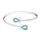 925 Silver Pharonic - Style Bangle in the shape of the Ankh - Turquoise - Turquoise - Bangels
