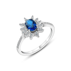 ring 925 Sterling Silver with a sunflower design - Rings