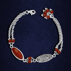925 Silver Women Bracelet Crowned with Agate Stone Egyptian Handmade