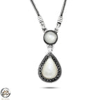 925 Silver Women Necklace Crowned with Pearl Stone - fathyibrahim