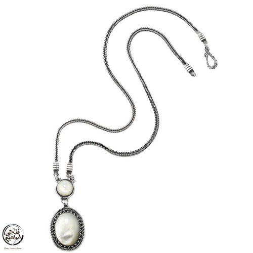 925 Silver Women Necklace Crowned with Pearl Stone - fathyibrahim