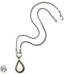 925 Silver Women Necklace Crowned with Pearl Stone - fathyibrahim