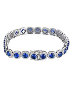 925 sterling silver bracelet adorned with Blue sparkling zircon - Blue - Bracelets