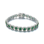 Royal Emerald Bracelet – 925 Silver with Green Zircon