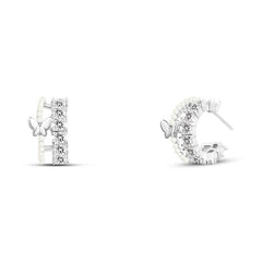 925 sterling silver butterfly-shaped earrings adorned with zircon stones and pearls - fathyibrahim