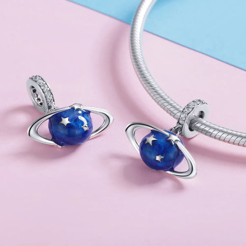 925 Sterling Silver Planet-Shaped Pendant Bracelet - fathyibrahim