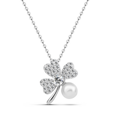 925 sterling silver set adorned with zircon stones in the shape of a flower. - fathyibrahim