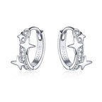 925 sterling silver star shaped earrings - Transparent