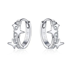 925 sterling silver star shaped earrings - Transparent
