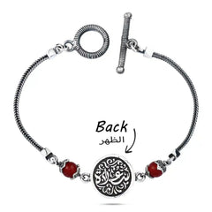 925 Women Silver Bracelet Crowned with Agate Stone - fathyibrahim