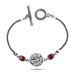 925 Women Silver Bracelet Crowned with Agate Stone - fathyibrahim