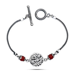 925 Women Silver Bracelet Crowned with Agate Stone - fathyibrahim