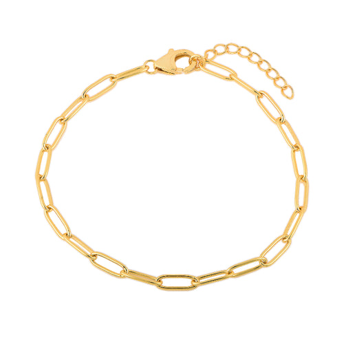 Rectangular Link Gold-Plated Bracelet