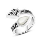 Egyptian 925 Silver Women’s Ring – Open Design with  Arabic Engraving