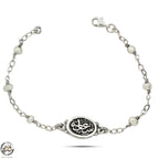 Egyptian Women's Sterling Silver 925 Bracelet with Mother-of-Pearl Stones – "Happiness"