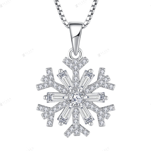 Necklace 925 Sterling Silver With a snowflake design