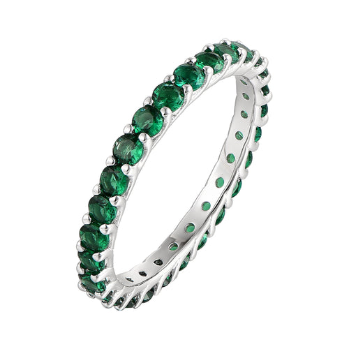 Emerald Green Eternity Band Ring