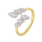 Open Gold-Plated Ring with Six Zircon Stones