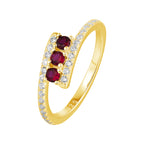 "Crimson Elegance Sterling Silver Ring"