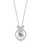 A circular butterfly-shaped necklace made of 925 sterling silver, encrusted with zircon stones. - fathyibrahim