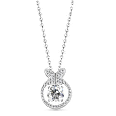 A circular butterfly-shaped necklace made of 925 sterling silver, encrusted with zircon stones. - fathyibrahim
