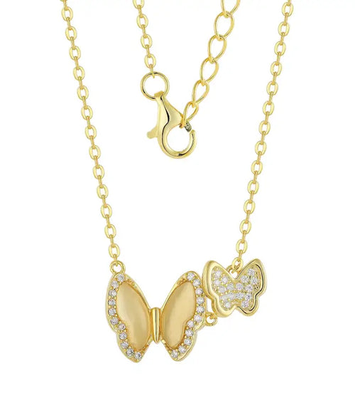 A Golden butterfly 925 Silver necklace - Yellow - NECKLACES